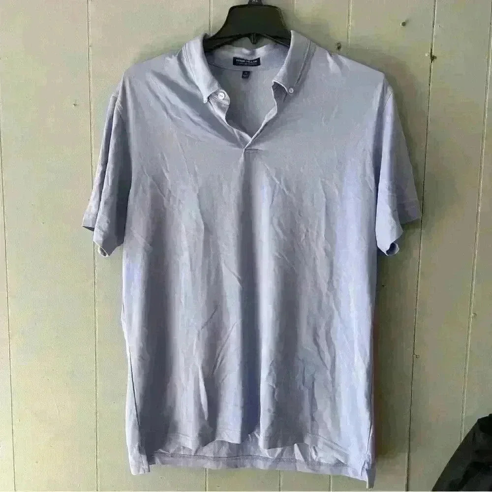 Peter Millar Polo Shirt Xl Lavender Short Sleeve Crown Soft Golf Performance